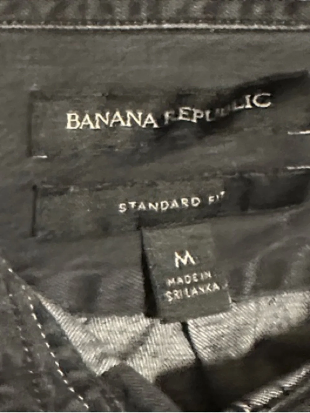Banana Republic Men's Charcoal Black Casual Button-Down Shirt